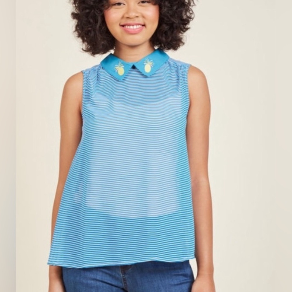 ModCloth Pineapple Striped Top